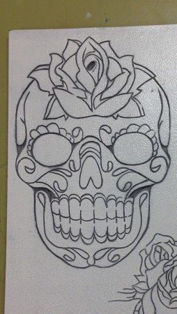 a block print i did in art